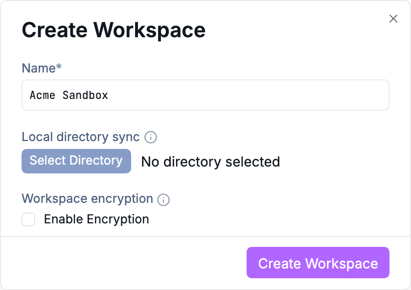Create a workspace