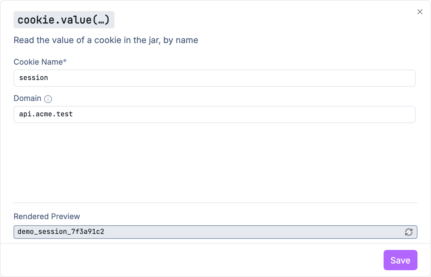 Cookie function configuration
