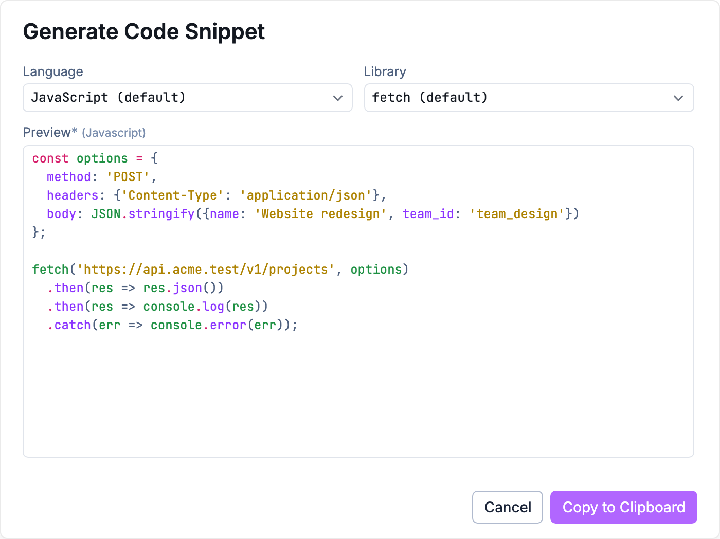 Generate a code snippet