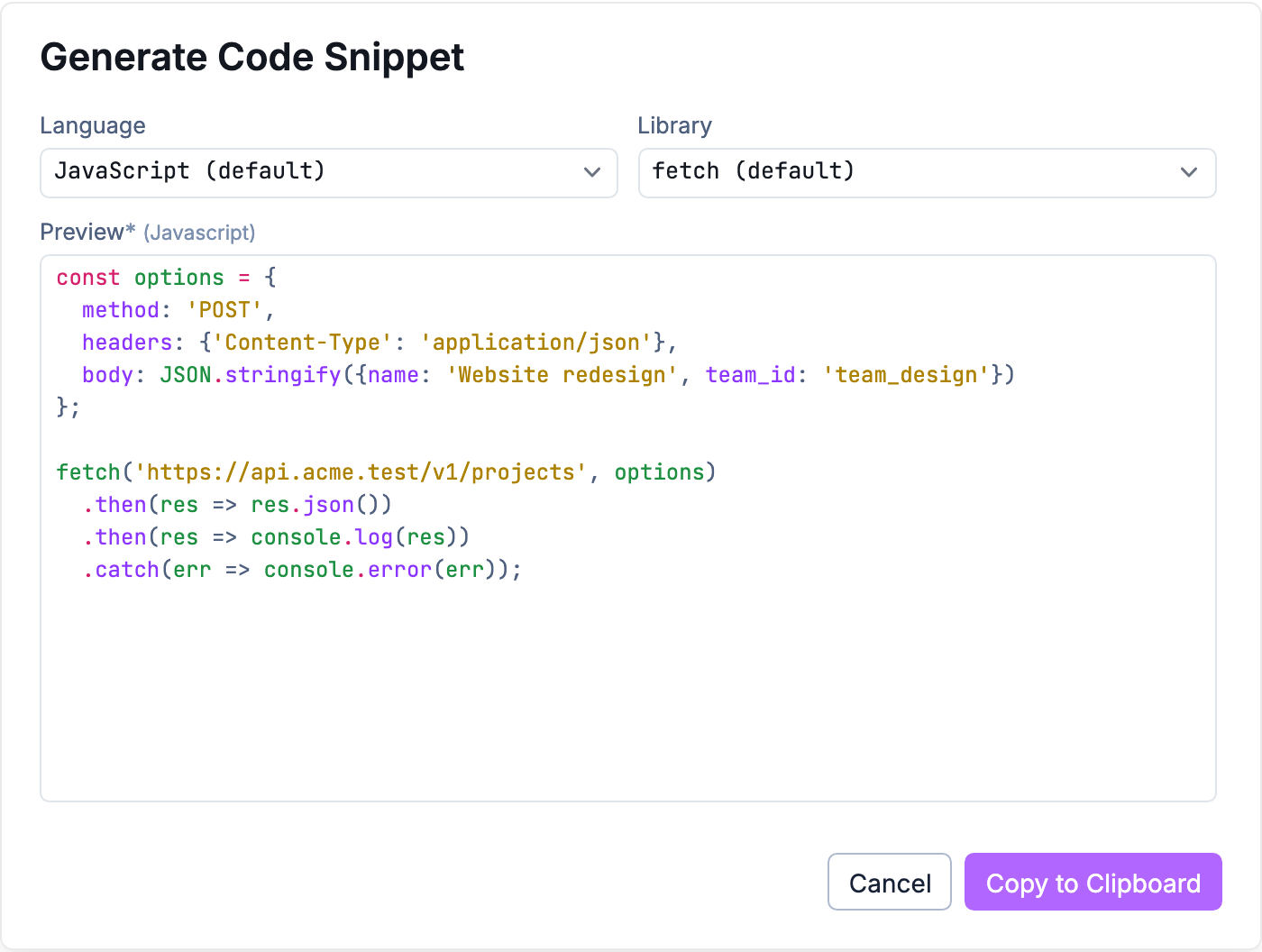 Generate a code snippet