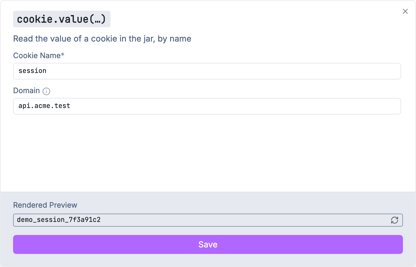Cookie function configuration
