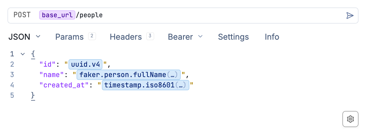 Generated request data