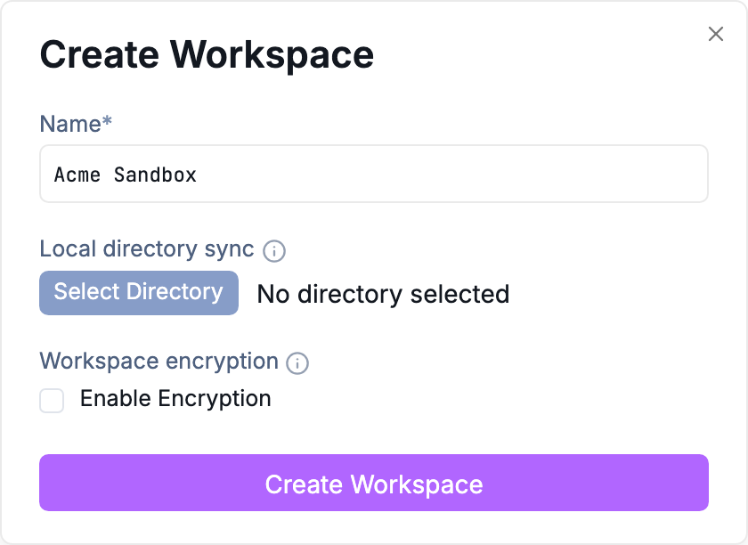 Create a workspace