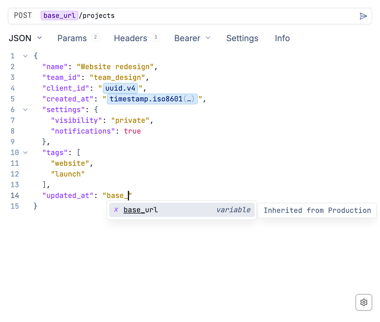Environment variable autocomplete